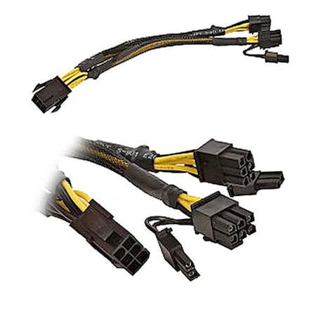 Works Works 22-100-21 PCI Express 6-Pin To 2 x PCI Express 6 Plus 2-Pin Cable Adapter; 9.6 in. Long 22-100-21